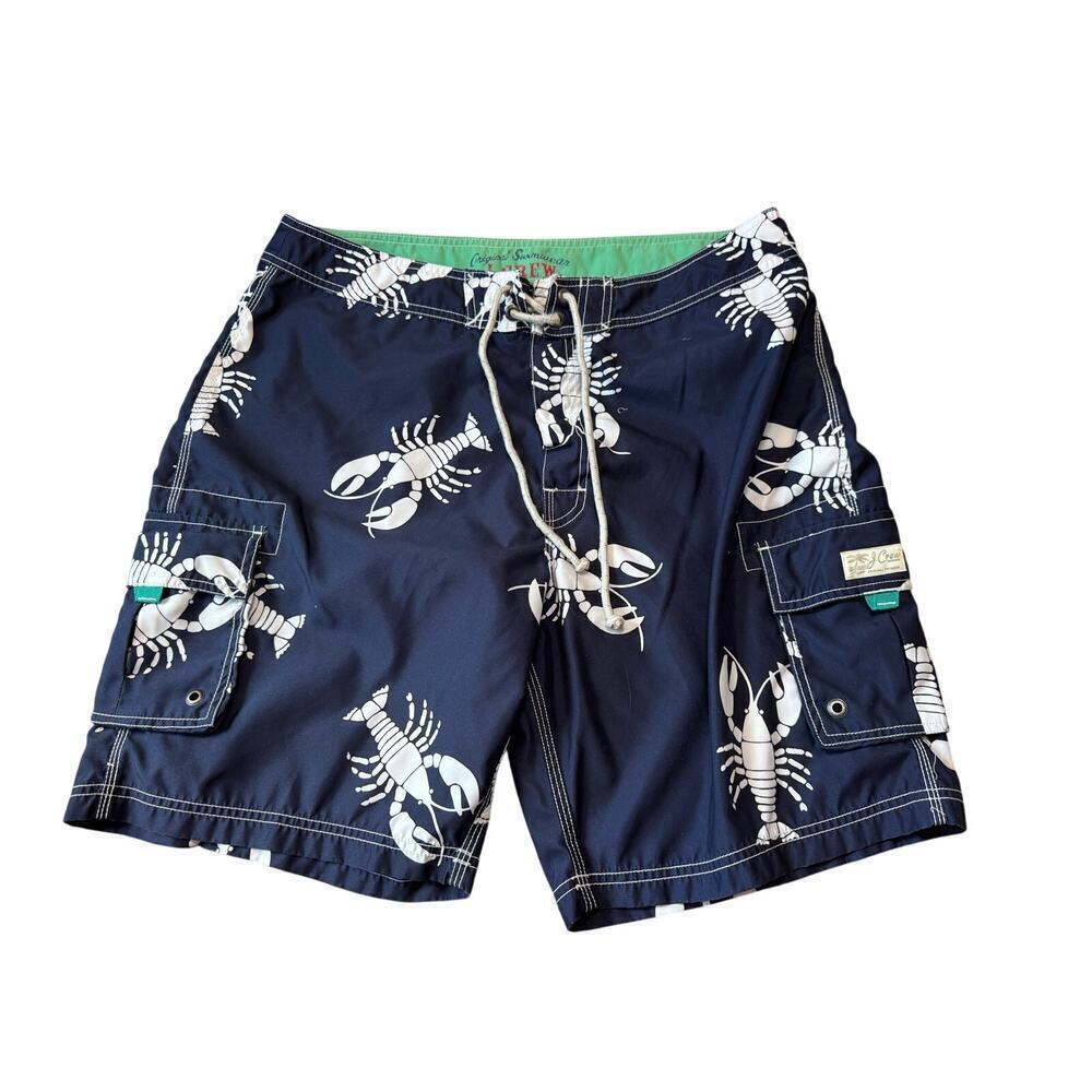 J. CREW Men's swim trunks/Suit size 36, Blue with Lobsters